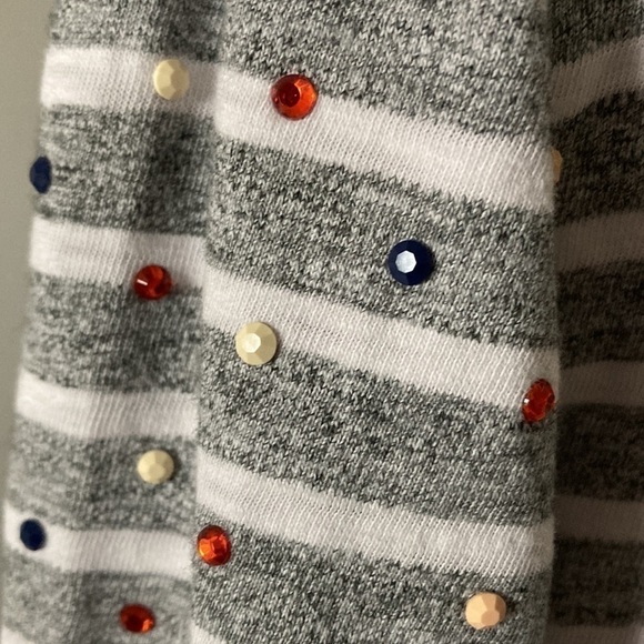 J. Crew medium long sleeve top stripes gray white - Picture 10 of 12